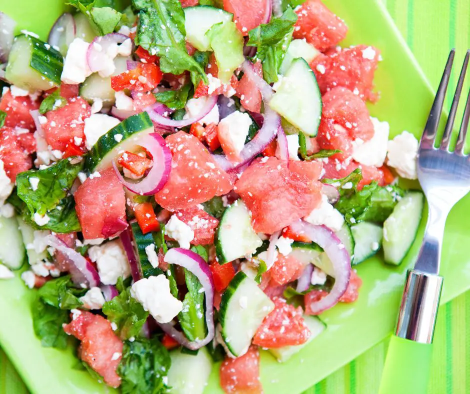 tomatoe and watermelon salad