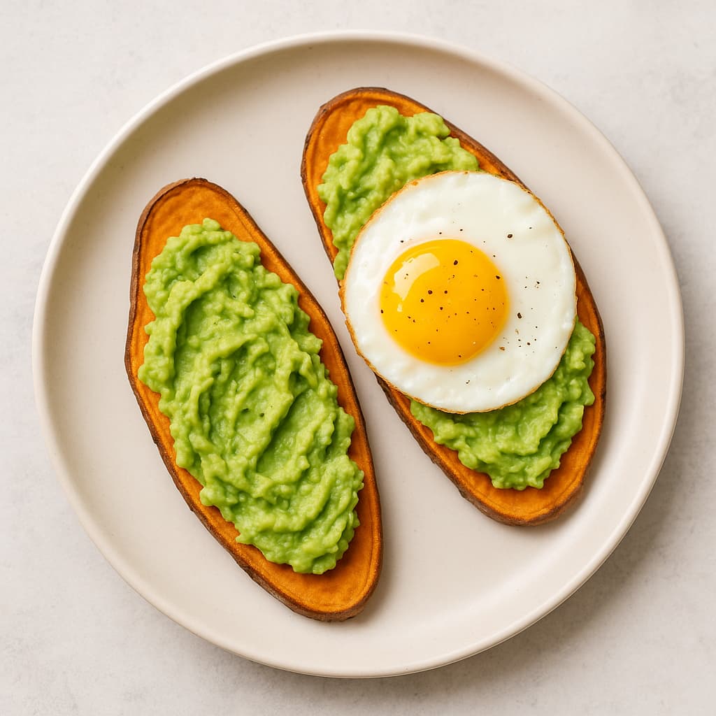 tostada de aguacate con batata