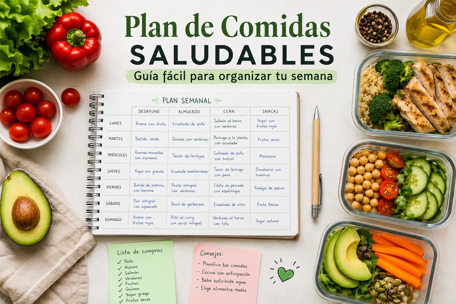 plan de comidas saludables para principiantes